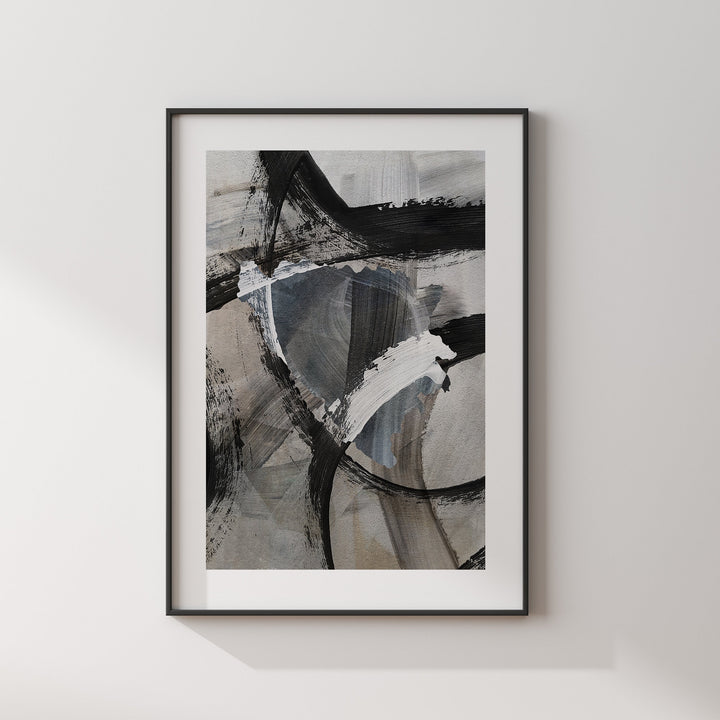 Bosnia and Herzegovina Map | Black & Grey Abstract Painting Map of Bosnia and Herzegovina Wall Art Print | Bosnia Traval Poster