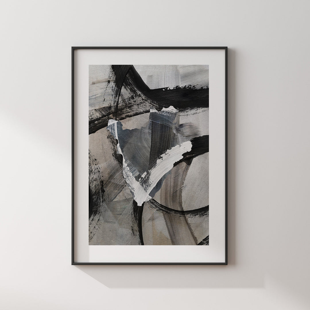 Burundi Map | Black & Grey Abstract Painting Map of Burundi Wall Art Print | Burundi Traval Poster