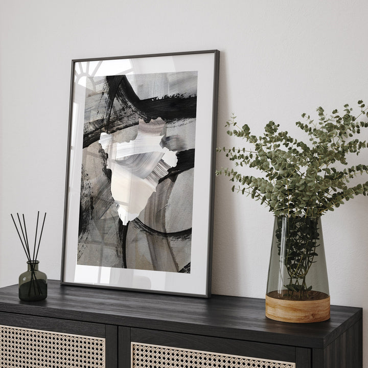 Burundi Map | Black & Grey Abstract Painting Map of Burundi Wall Art Print | Burundi Traval Poster