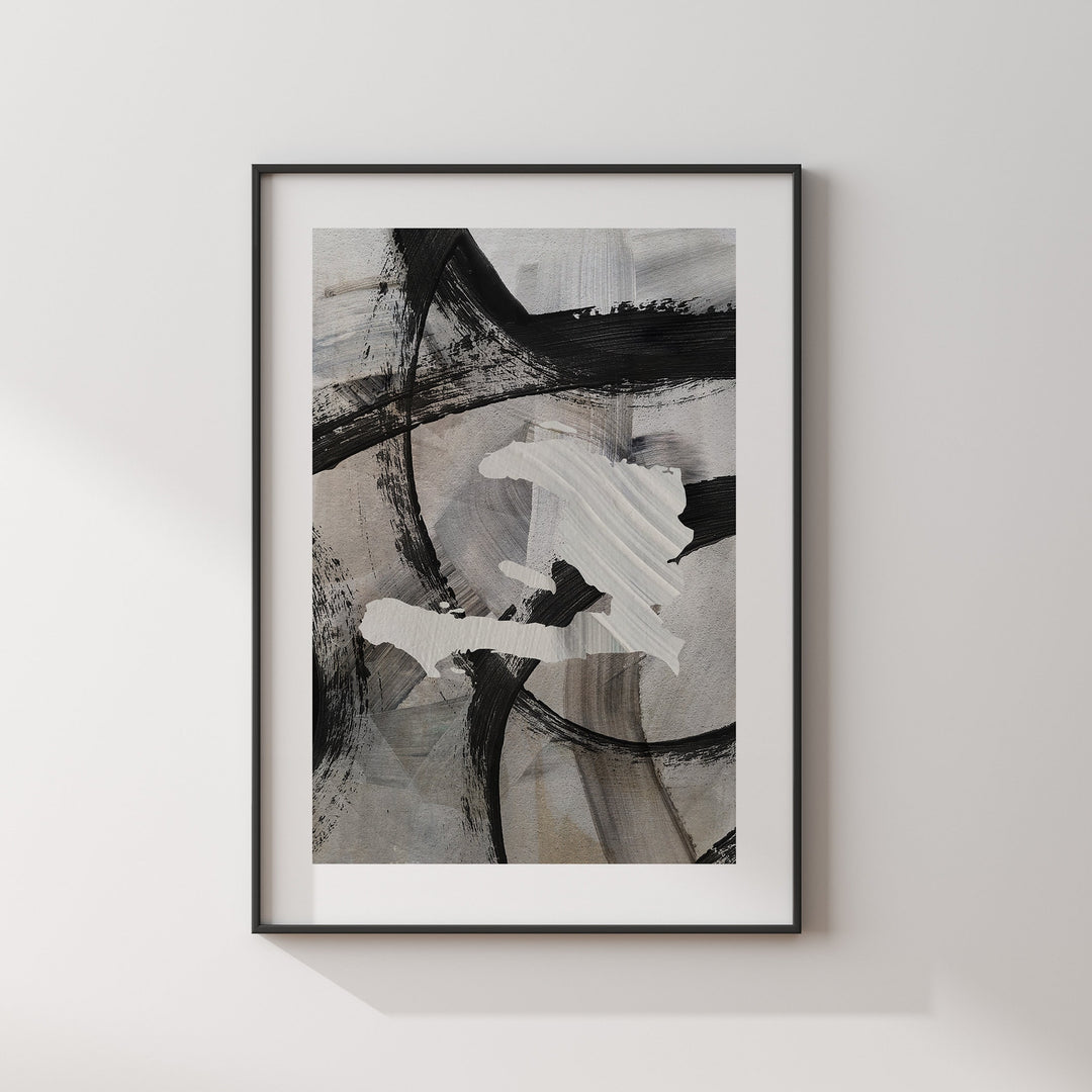 Haiti Map | Black & Grey Abstract Painting Map of Haiti Wall Art Print | Haiti Traval Poster