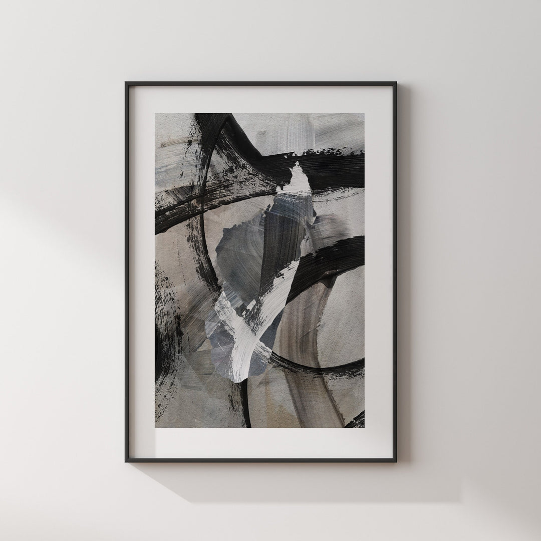 Madagascar Map | Black & Grey Abstract Painting Map of Madagascar Wall Art Print | Madagascar Traval Poster