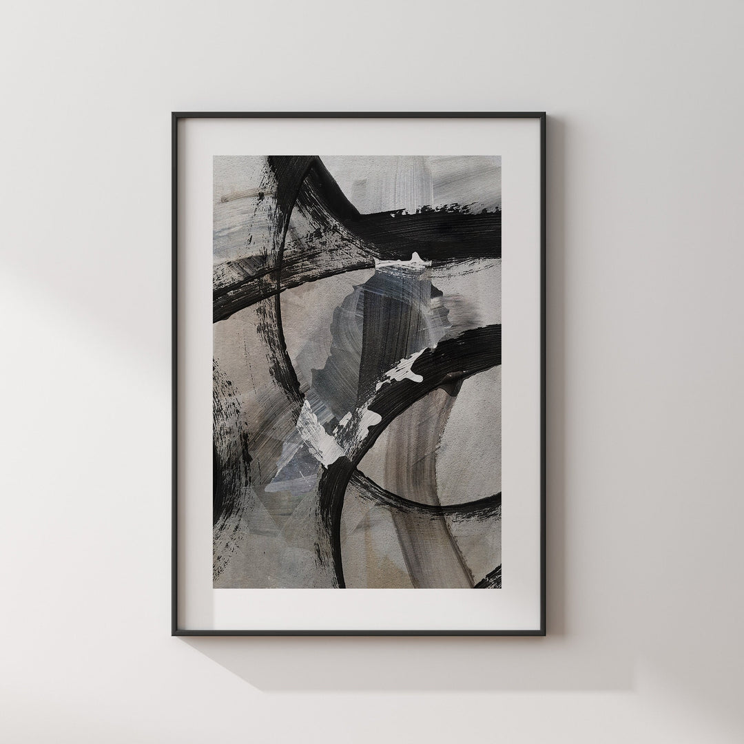 Lebanon Map | Black & Grey Abstract Painting Map of Lebanon Wall Art Print | Lebanon Traval Poster
