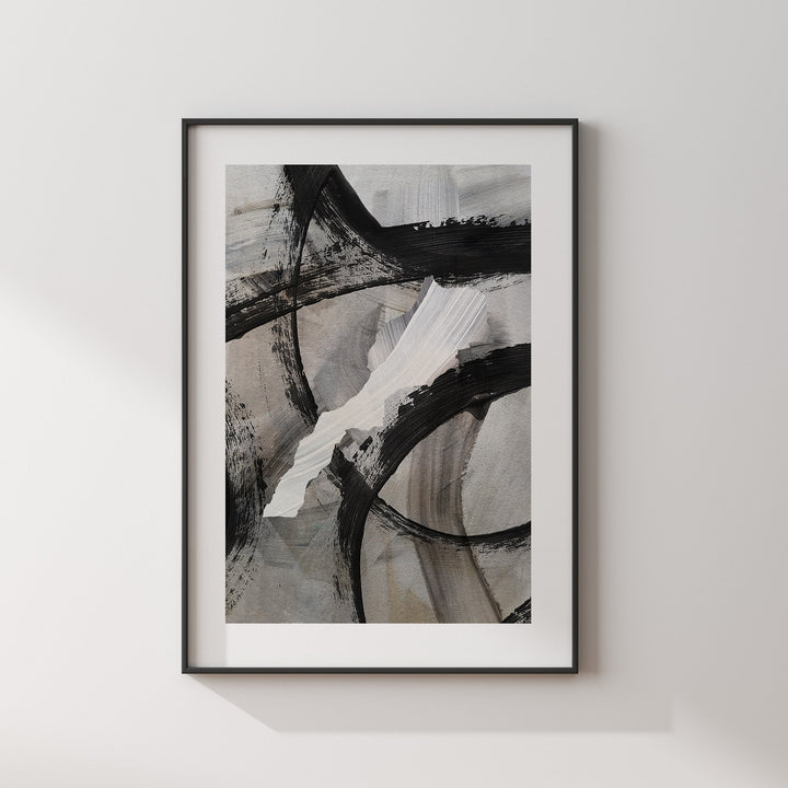 Morocco Map | Black & Grey Abstract Painting Map of Morocco Wall Art Print | Morocco Traval Poster