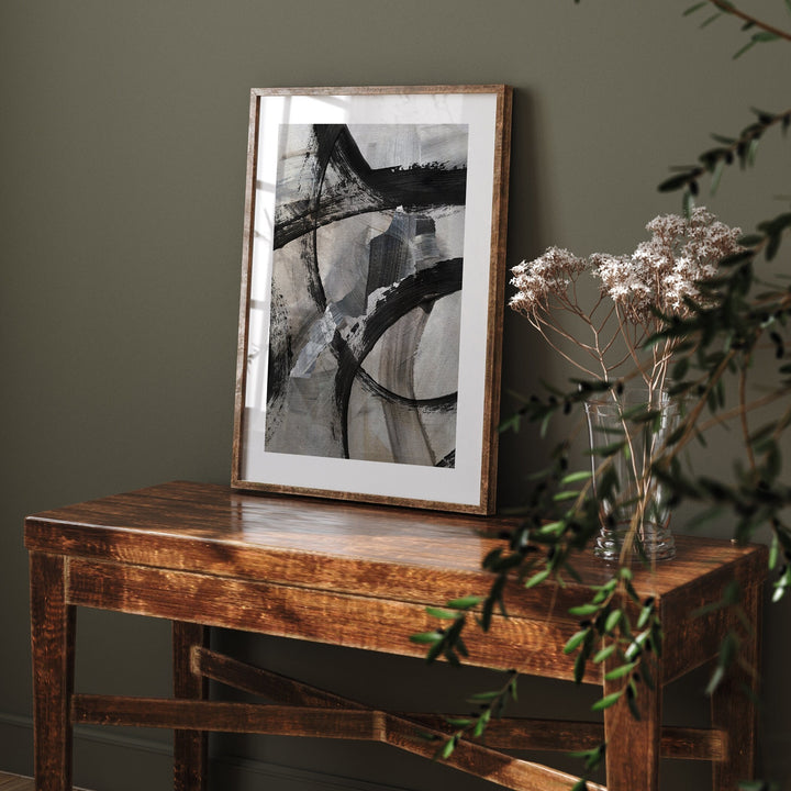 Morocco Map | Black & Grey Abstract Painting Map of Morocco Wall Art Print | Morocco Traval Poster