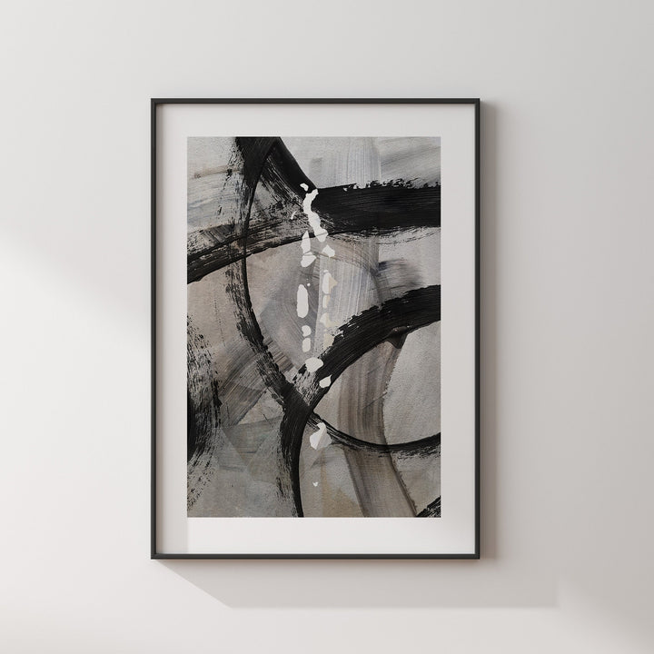 Maldives Map | Black & Grey Abstract Painting Map of Maldives Wall Art Print | Maldives Traval Poster