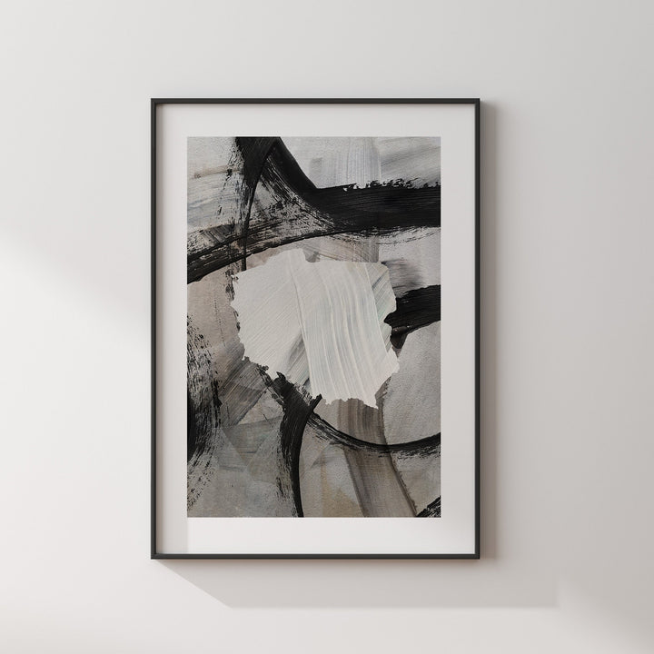 Poland Map | Black & Grey Abstract Painting Map of Poland Wall Art Print | Poland Traval Poster