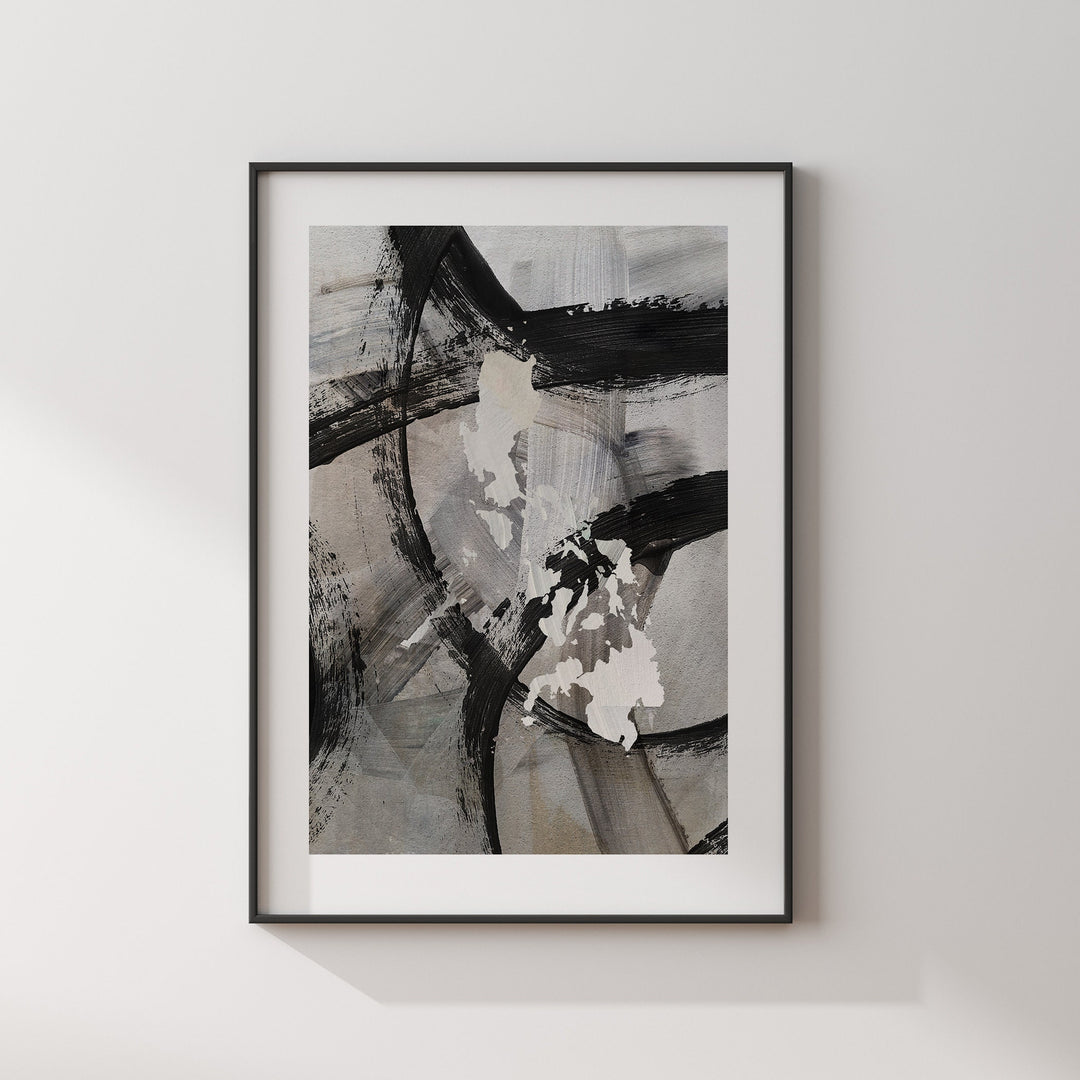 Philippines Map | Black & Grey Abstract Painting Map of Philippines Wall Art Print | Philippines Traval Poster