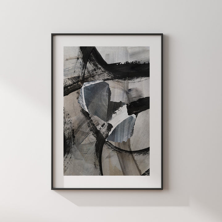 Paraguay Map | Black & Grey Abstract Painting Map of Paraguay Wall Art Print | Paraguay Traval Poster