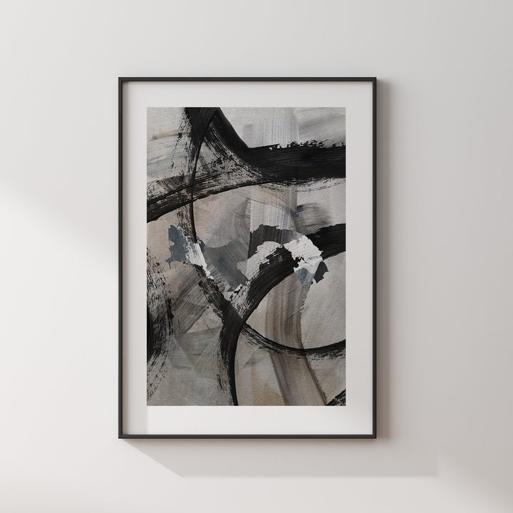 Panama Map | Black & Grey Abstract Painting Map of Panama Wall Art Print | Panama Traval Poster