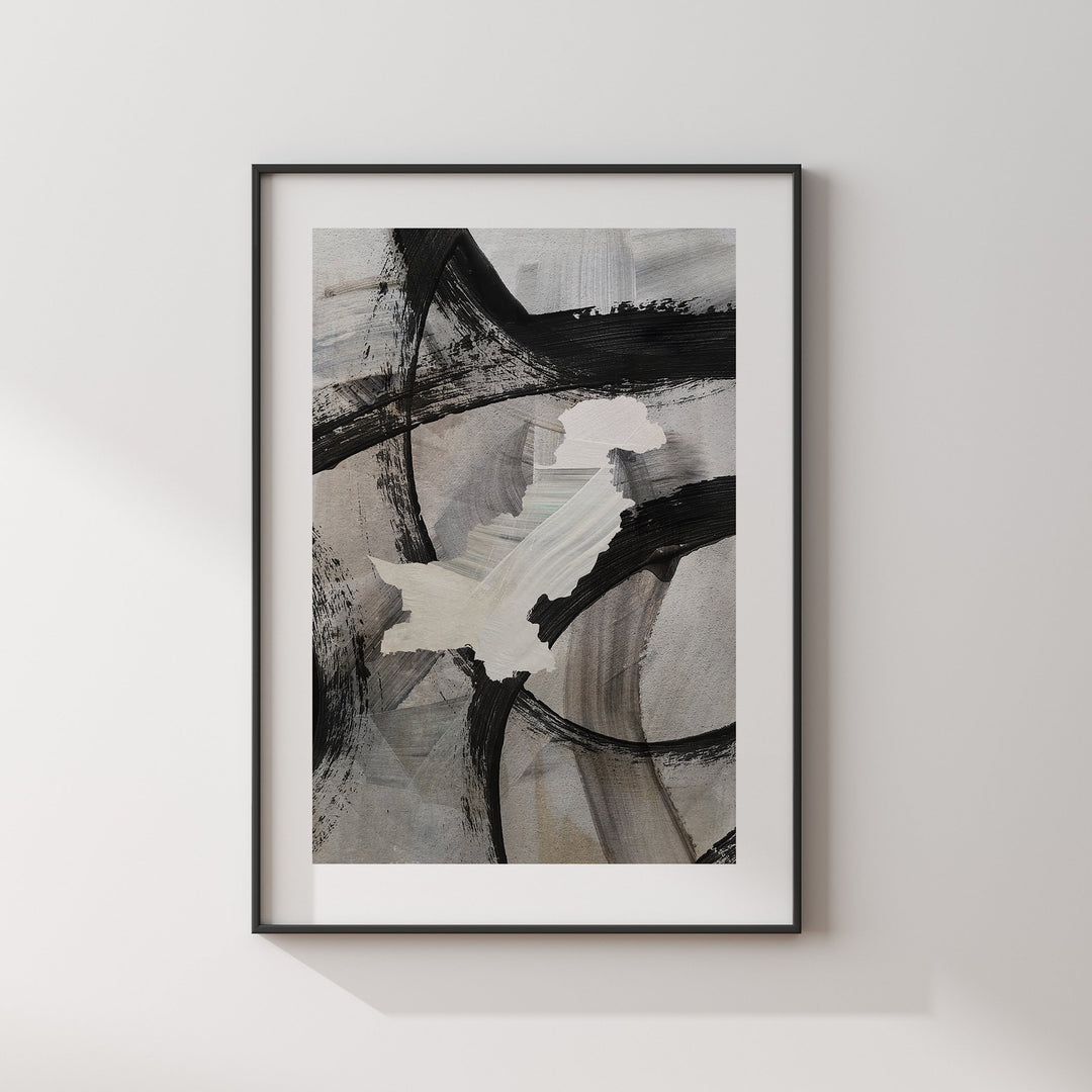 Pakistan Map | Black & Grey Abstract Painting Map of Pakistan Wall Art Print | Pakistan Traval Poster