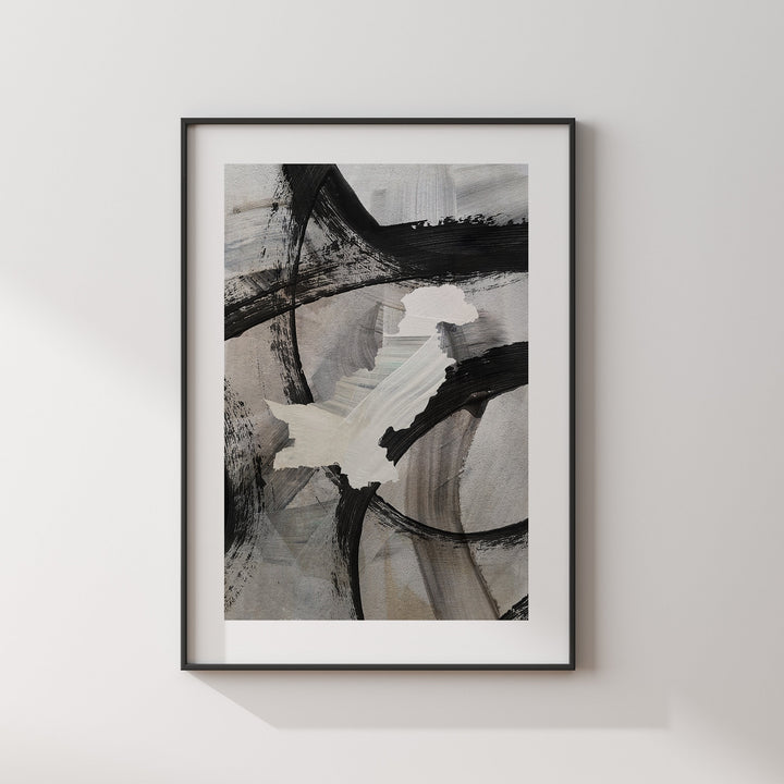 Pakistan Map | Black & Grey Abstract Painting Map of Pakistan Wall Art Print | Pakistan Traval Poster