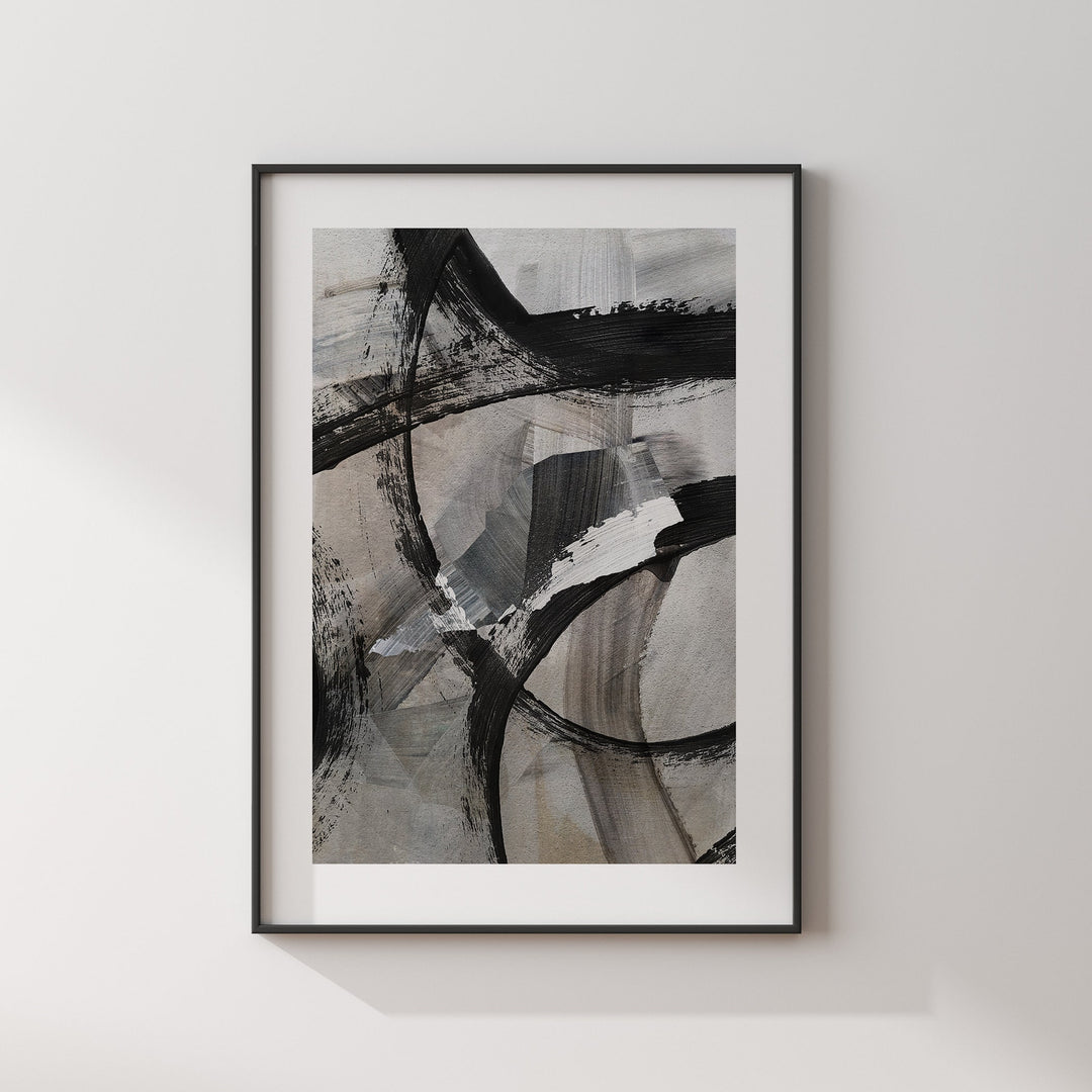 South Yemen Map | Black & Grey Abstract Painting Map of South Yemen Wall Art Print | South Yemen Traval Poster