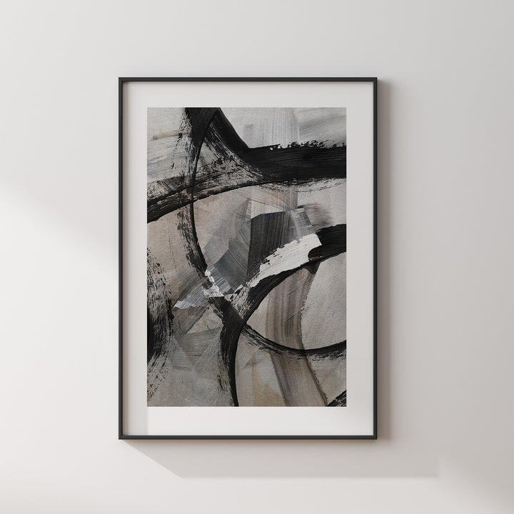 South Yemen Map | Black & Grey Abstract Painting Map of South Yemen Wall Art Print | South Yemen Traval Poster