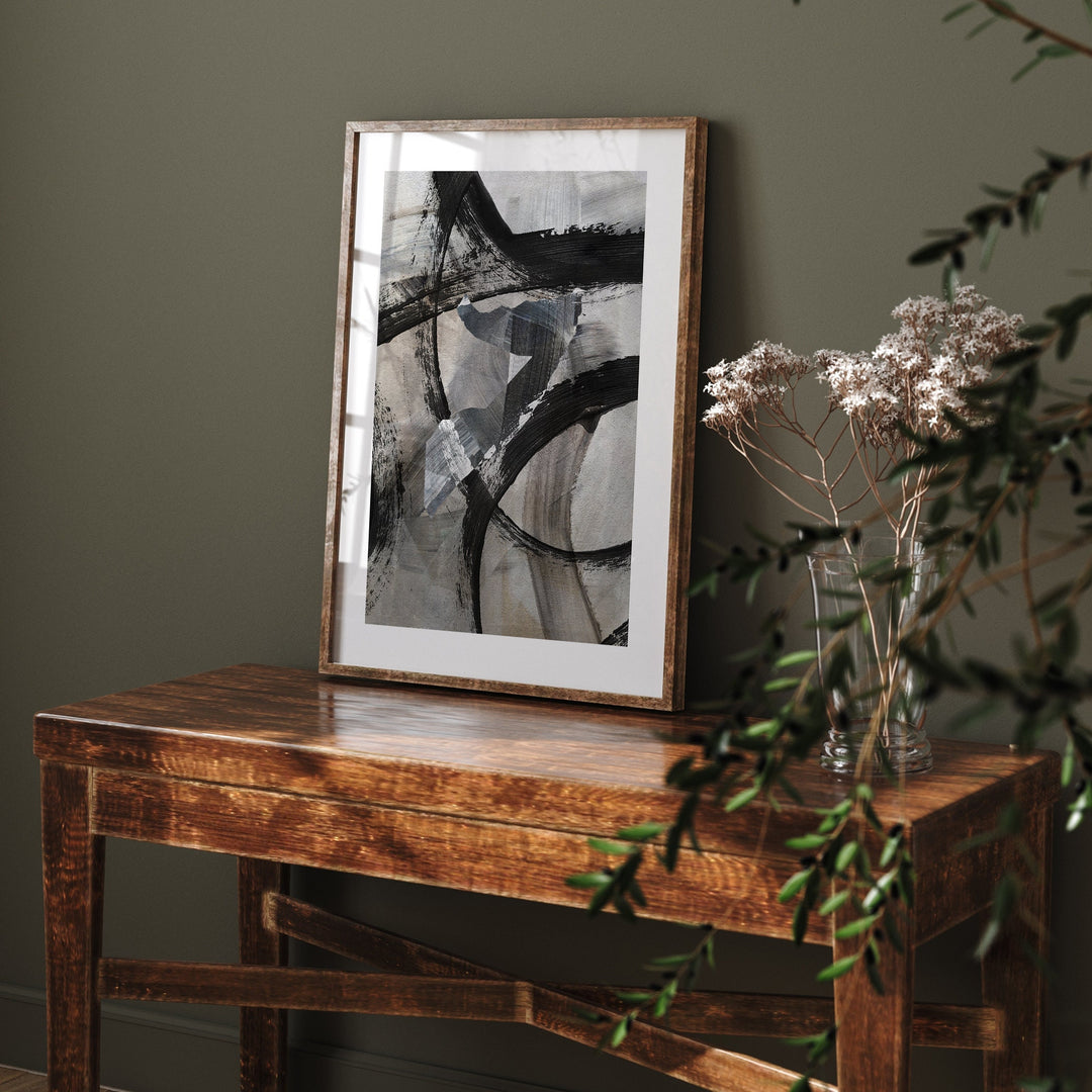 Somalia Map | Black & Grey Abstract Painting Map of Somalia Wall Art Print | Somalia Traval Poster