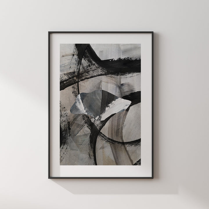 Singapore Map | Black & Grey Abstract Painting Map of Singapore Wall Art Print | Singapore Traval Poster