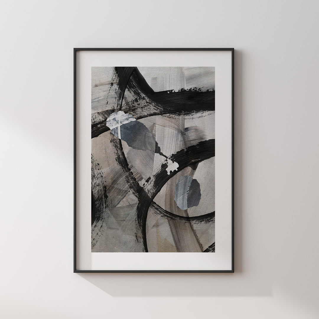 Saint Kitts & Nevis Map | Black Grey Abstract Painting Map of Saint Kitts Nevis Wall Art Print | Saint Kitts Nevis Traval Poster