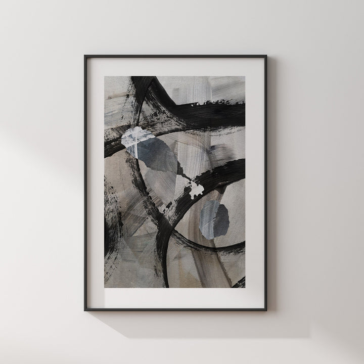 Saint Kitts & Nevis Map | Black Grey Abstract Painting Map of Saint Kitts Nevis Wall Art Print | Saint Kitts Nevis Traval Poster