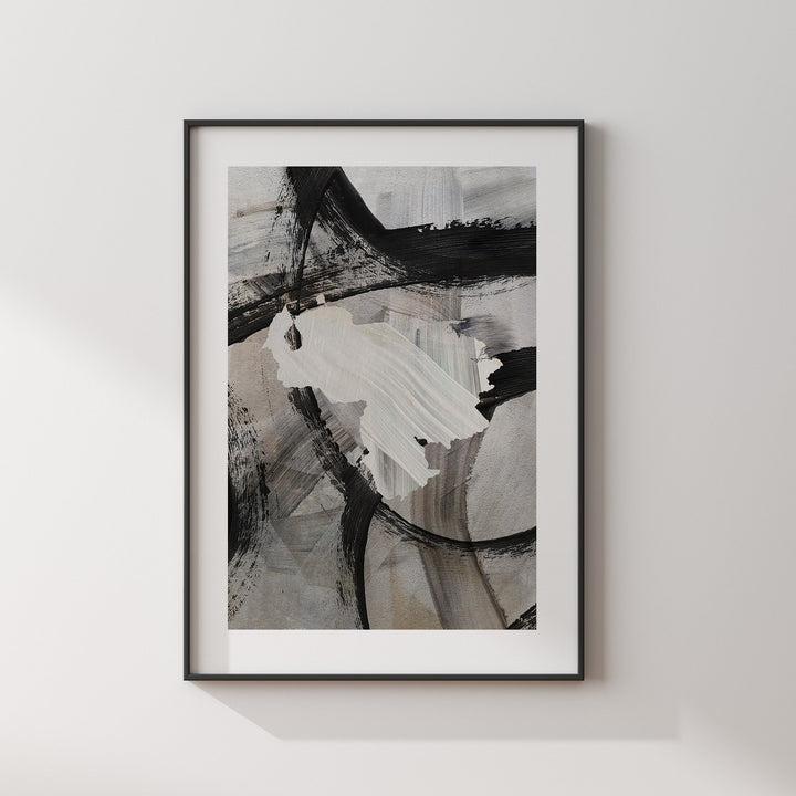 Venezuela Map | Black Grey Abstract Painting Map of Venezuela Wall Art Print | Venezuela Traval Poster