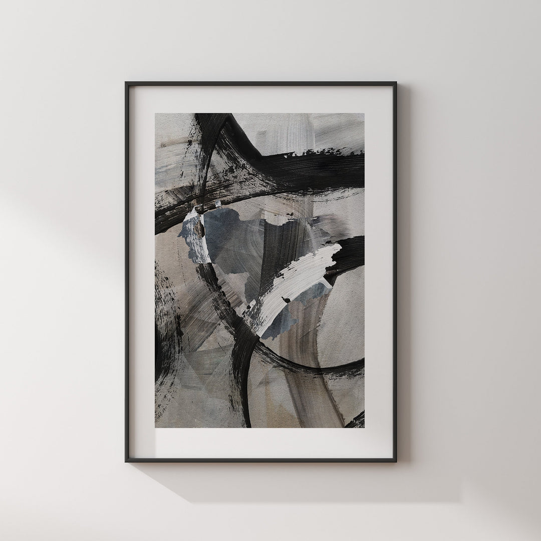 Venezuela Map | Black Grey Abstract Painting Map of Venezuela Wall Art Print | Venezuela Traval Poster