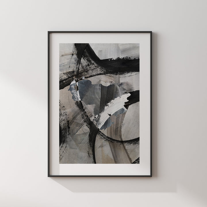 Venezuela Map | Black Grey Abstract Painting Map of Venezuela Wall Art Print | Venezuela Traval Poster