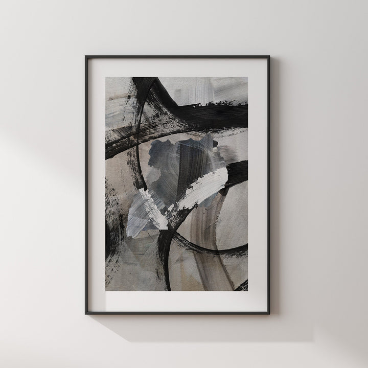 Uganda Map | Black & Grey Abstract Painting Map of Uganda Wall Art Print | Uganda Traval Poster