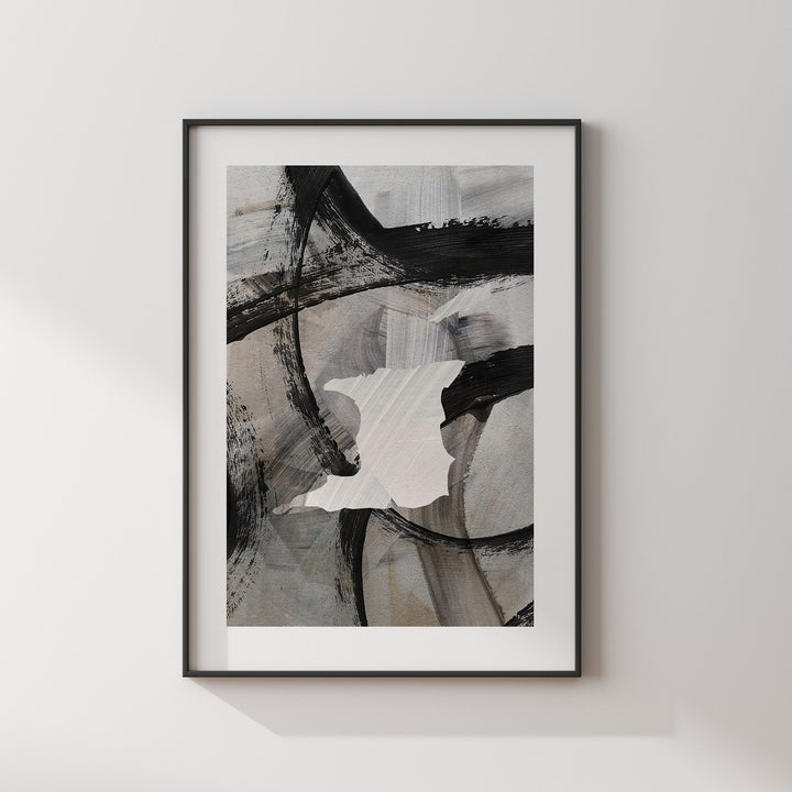 Trinidad and Tobago Map | Black & Grey Abstract Painting Map of Trinidad and Tobago Wall Art Print | Trinidad and Tobago Traval Poster
