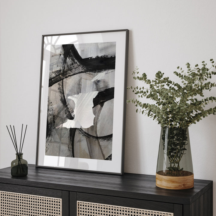 Trinidad and Tobago Map | Black & Grey Abstract Painting Map of Trinidad and Tobago Wall Art Print | Trinidad and Tobago Traval Poster