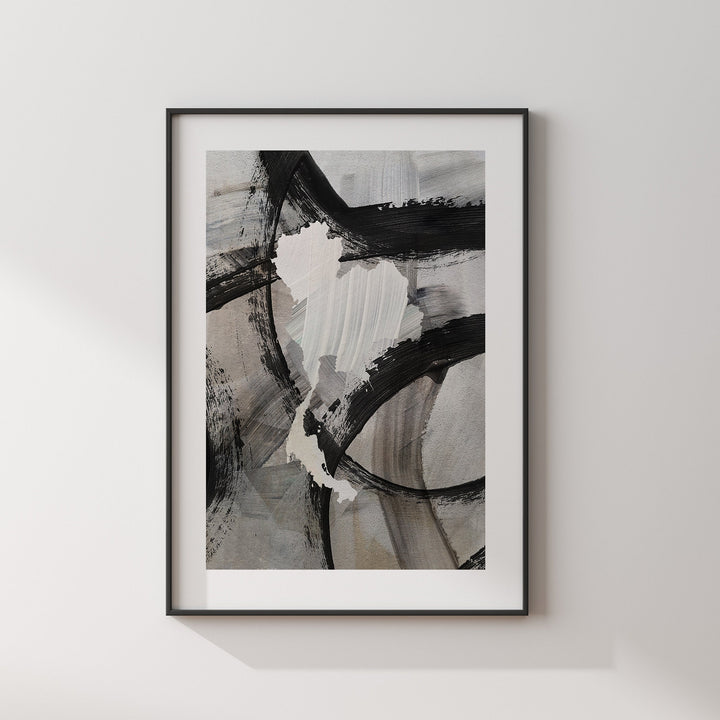 Thailand Map | Black & Grey Abstract Painting Map of Thailand Wall Art Print | Thailand Traval Poster