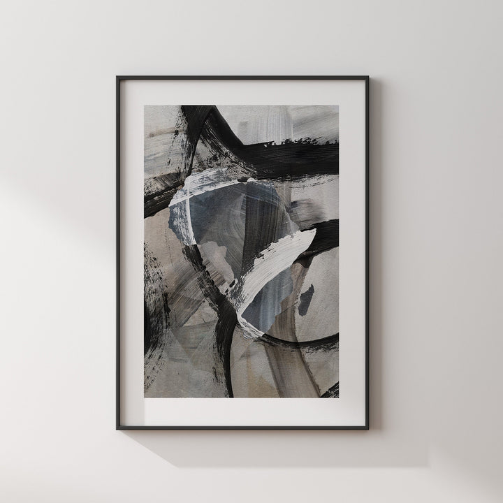 Africa Map | Black & Grey Abstract Painting Map of Africa Wall Art Print | Africa Traval Poster