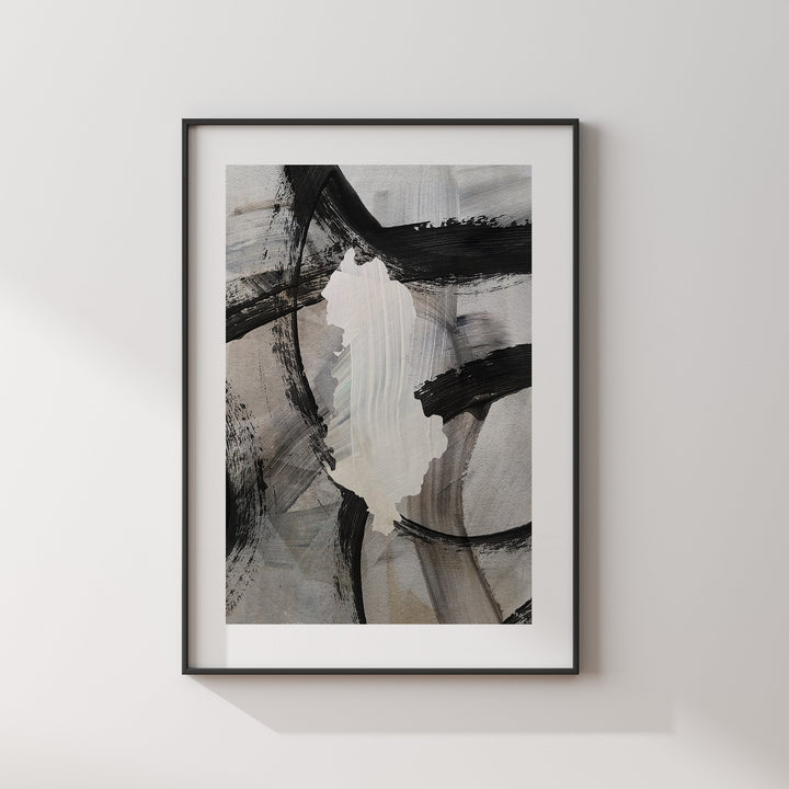 Albania Map | Black & Grey Abstract Painting Map of Albania Wall Art Print | Albania Traval Poster