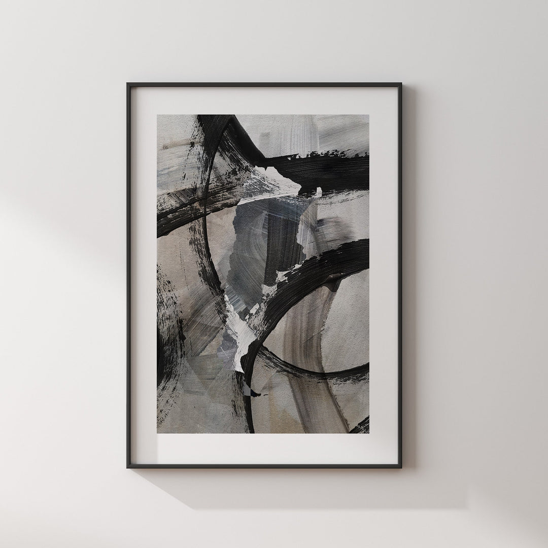 Argentina Map | Black & Grey Abstract Painting Map of Argentina Wall Art Print | Argentina Traval Poster