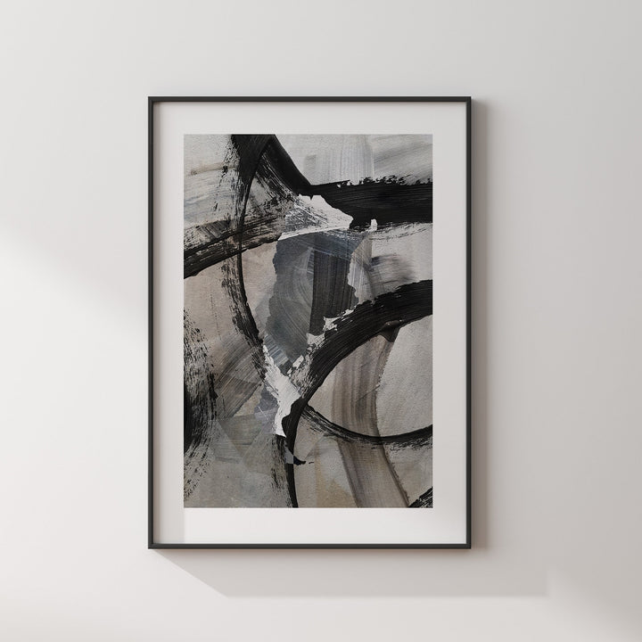 Argentina Map | Black & Grey Abstract Painting Map of Argentina Wall Art Print | Argentina Traval Poster