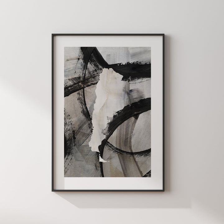 Argentina Map | Black & Grey Abstract Painting Map of Argentina Wall Art Print | Argentina Traval Poster