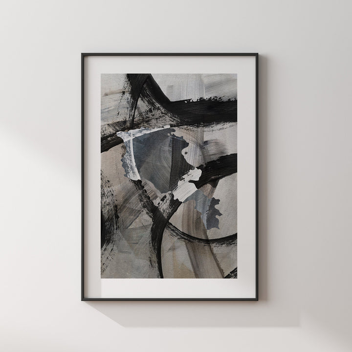 Armenia Map | Black & Grey Abstract Painting Map of Armenia Wall Art Print | Armenia Traval Poster