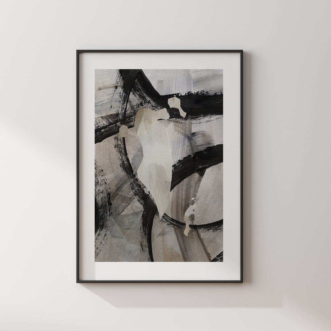 Bahrain Map | Black & Grey Abstract Painting Map of Bahrain Wall Art Print | Bahrain Traval Poster