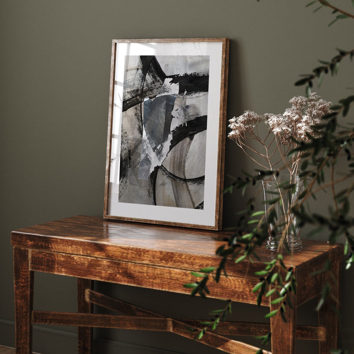 Belize Map | Black & Grey Abstract Painting Map of Belize Wall Art Print | Belize Traval Poster