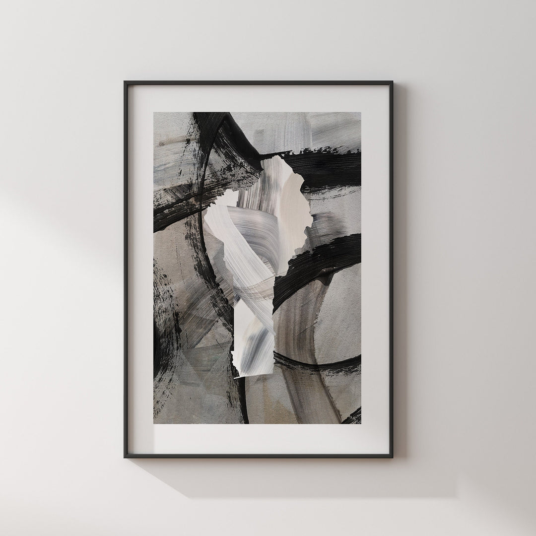 Benin Map | Black & Grey Abstract Painting Map of Benin Wall Art Print | Benin Traval Poster