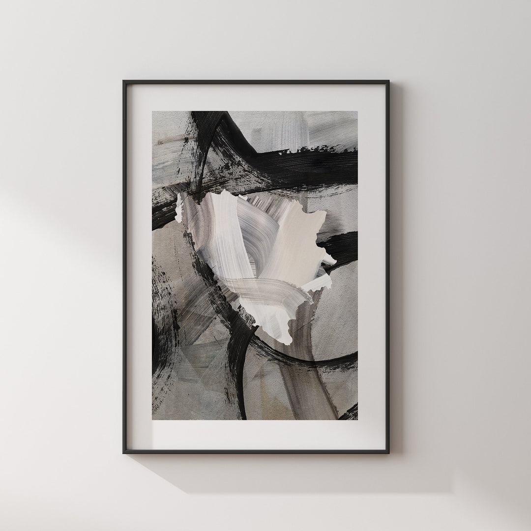 Bosnia and Herzegovina Map | Black & Grey Abstract Painting Map of Bosnia and Herzegovina Wall Art Print | Bosnia Traval Poster