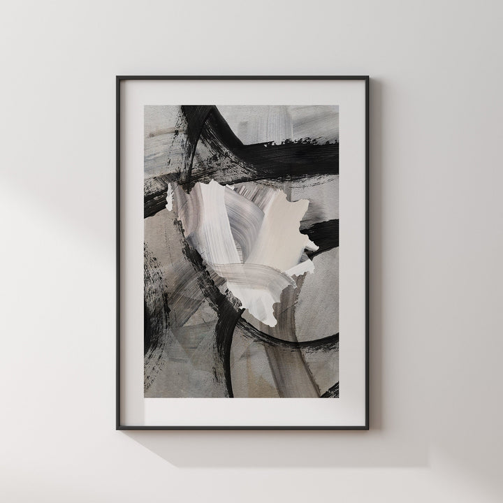 Bosnia and Herzegovina Map | Black & Grey Abstract Painting Map of Bosnia and Herzegovina Wall Art Print | Bosnia Traval Poster