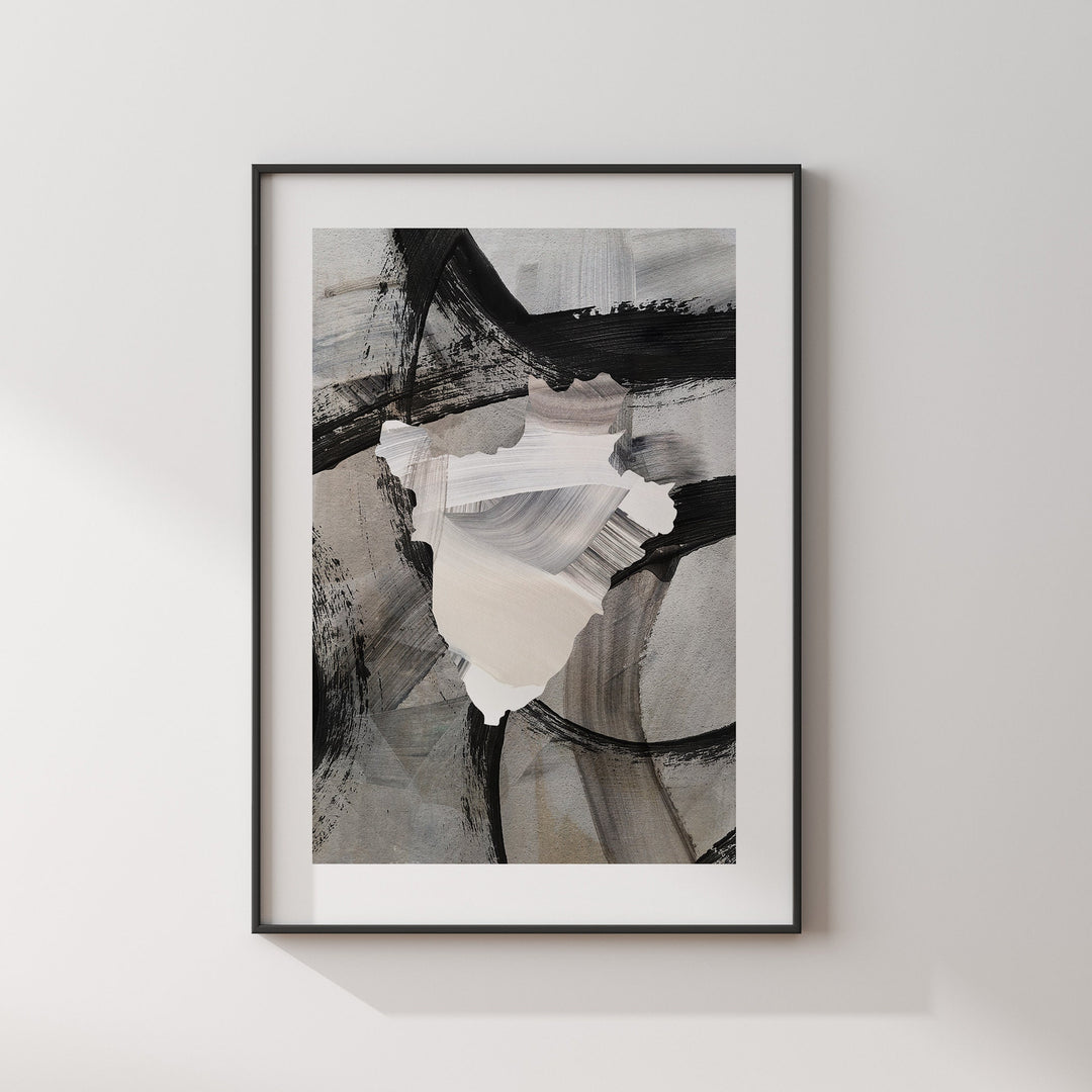 Burundi Map | Black & Grey Abstract Painting Map of Burundi Wall Art Print | Burundi Traval Poster