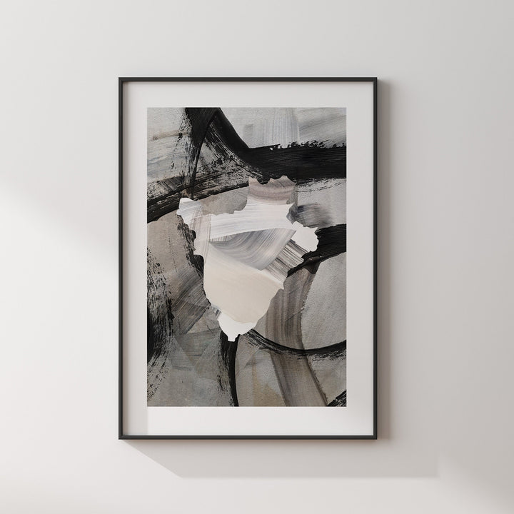 Burundi Map | Black & Grey Abstract Painting Map of Burundi Wall Art Print | Burundi Traval Poster