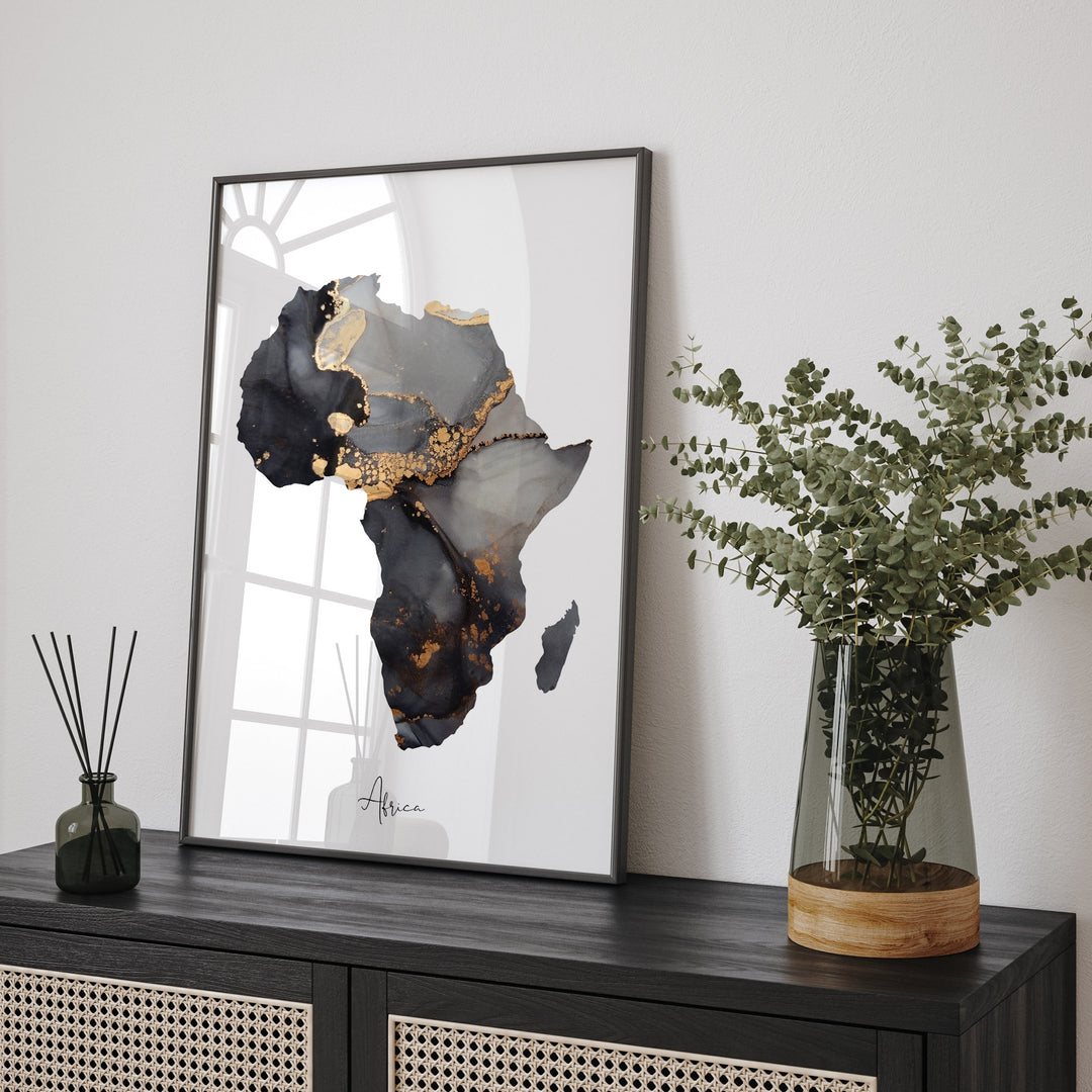 Personalised Custom Map of Any City / Region / Country  in Black & Gold Wall Art Print