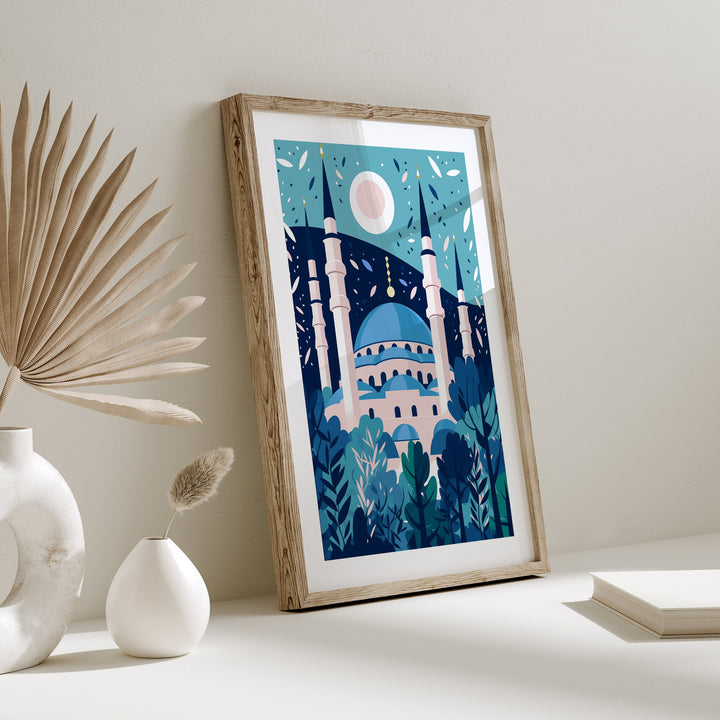 Turkey Travel Print | The Blue Mosque | Turkey Wall Art | Istanbul Wall Art Print