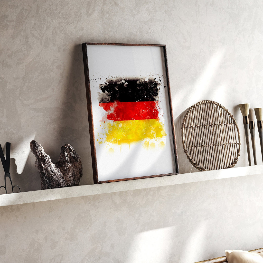 Germany Watercolor Flag Wall Art Print | Germany Travel Poster