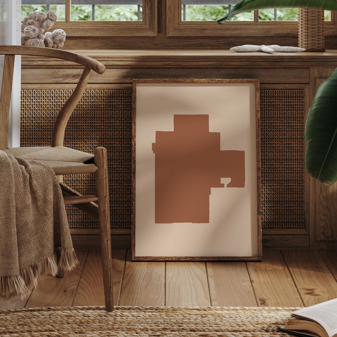 Lakefield Map Boho Wall Art Print Mid Century Travel Poster | Minnesota | USA | United States of America