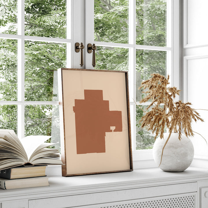 Lakefield Map Boho Wall Art Print Mid Century Travel Poster | Minnesota | USA | United States of America