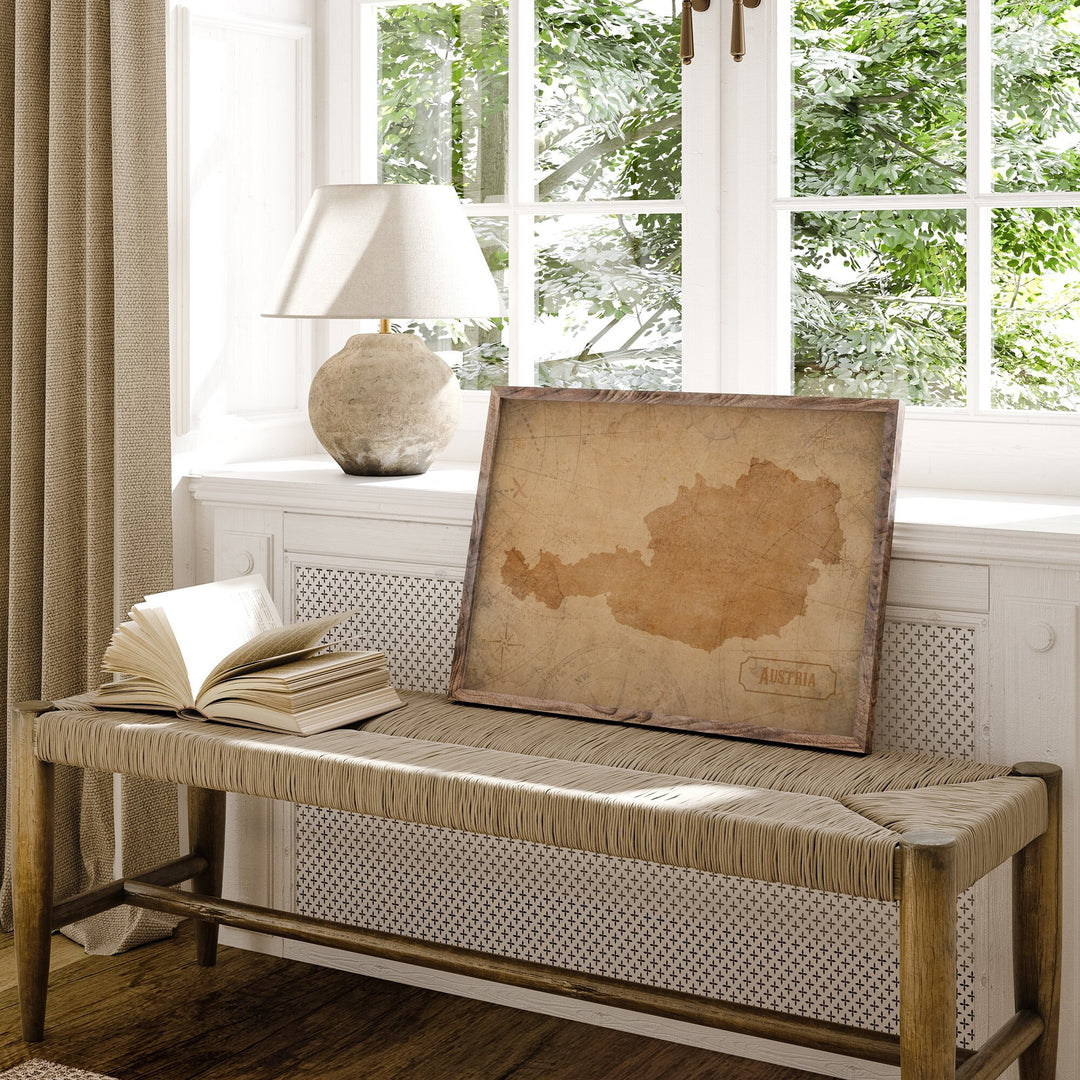 Vintage Austria Map Wall Art Print