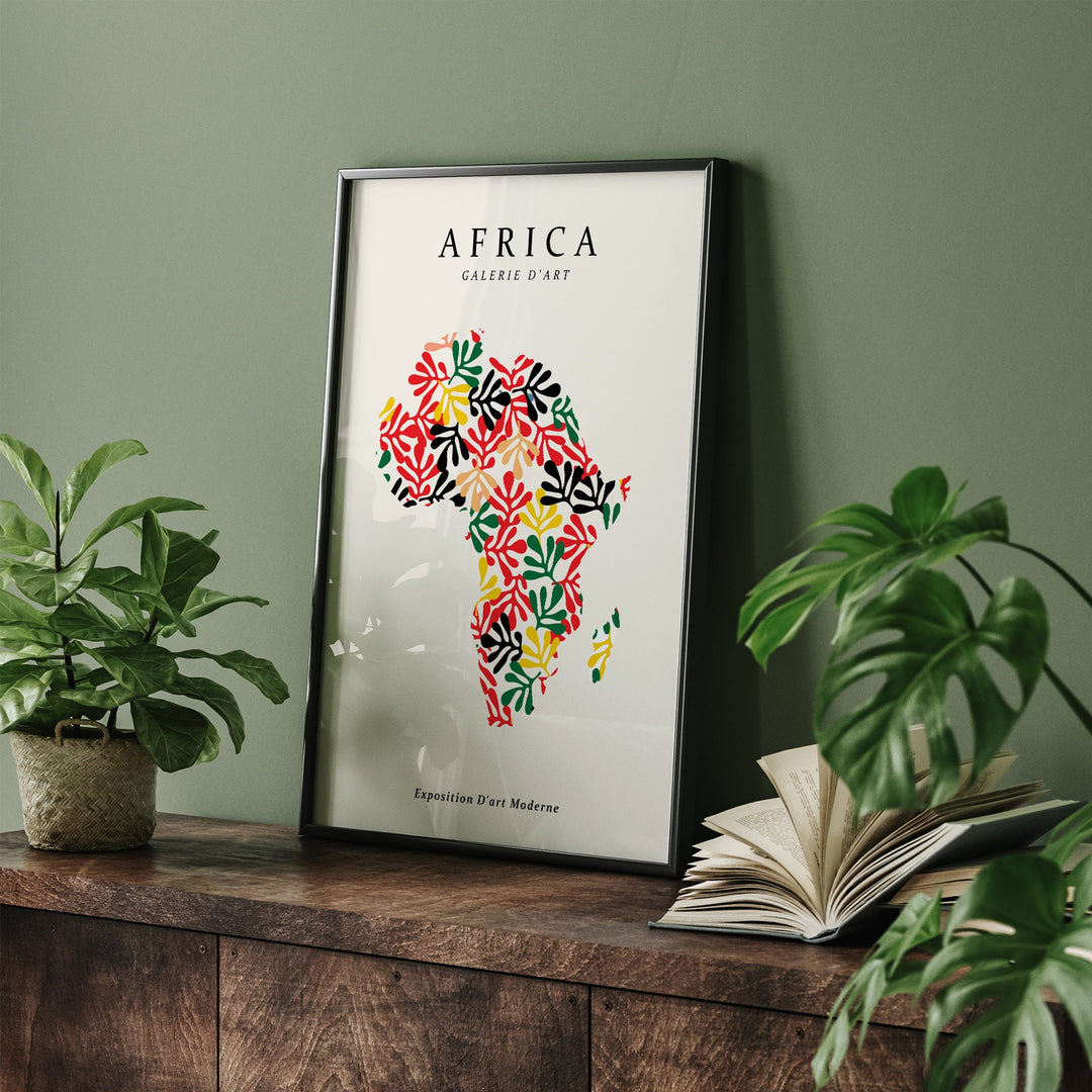 Africa Map Henri Matisse Inspired Wall Art Print