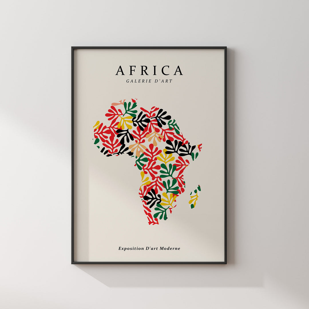 Africa Map Henri Matisse Inspired Wall Art Print