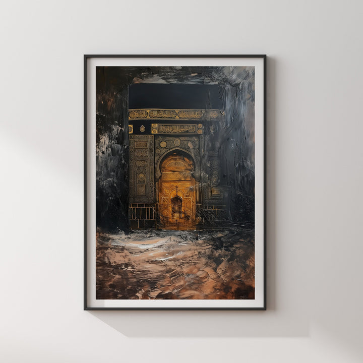 Kaaba Abstract Painting Islamic Wall Art Print | Masjid Al Haram Grand Mosque Mecca | 2024 Edition